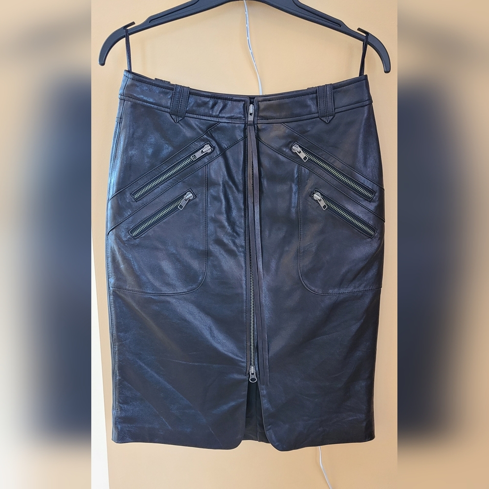 Black leather skirt